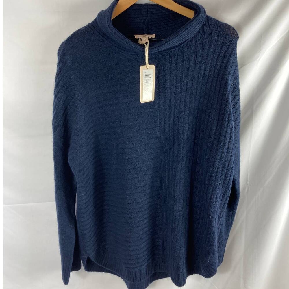 NWT Como Vintage Mock Neck Knit Sweater Navy Blue Medium